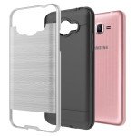 Wholesale Samsung Galaxy J2 Prime, Grand Prime Plus Armor Hybrid Case (Silver)